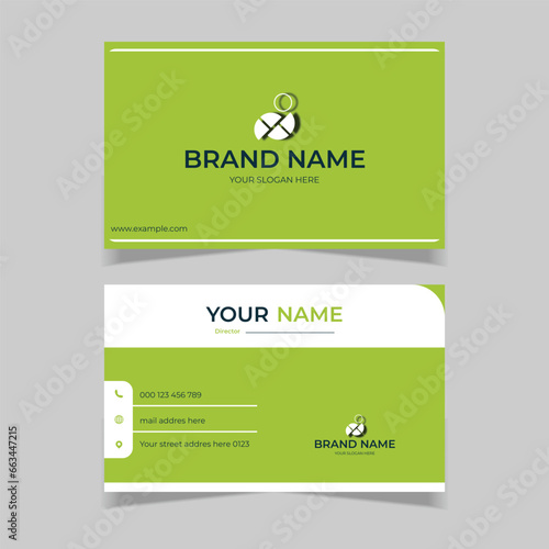 elegant modern business card design template green and white