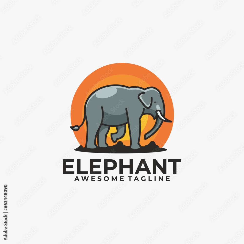 Elephant mascot logo design vector illustration