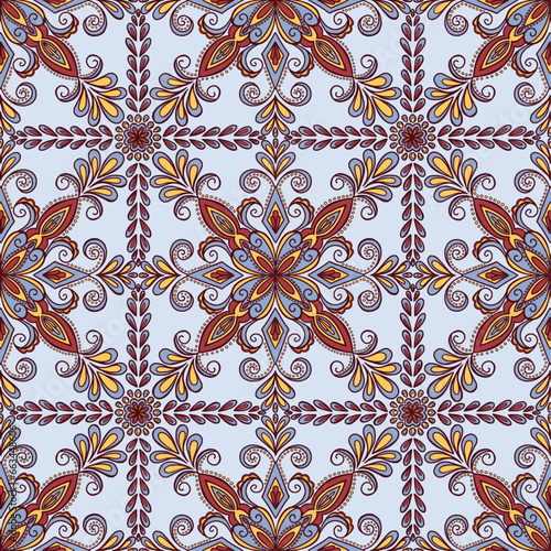Red and Blue Geometric tile pattern