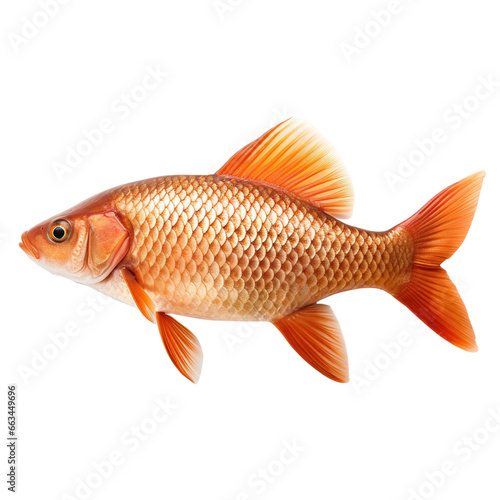 Common Carp fish isolated on white background