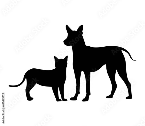 vector silhouettes of pets