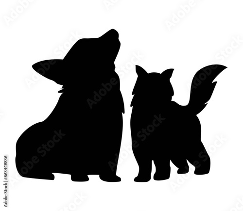 vector silhouettes of pets