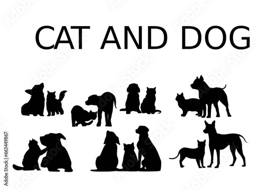 vector silhouettes of pets collection