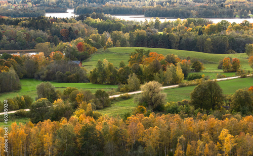 Autumn landscapes near Siver lake, Latvia (Latgale). © mode