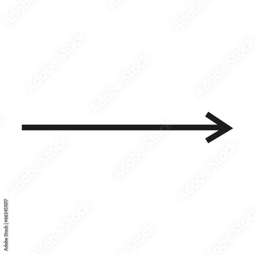 Right arrow icon vector, right arrow sign symbol vector flat trendy illustration isolated on white background. photo