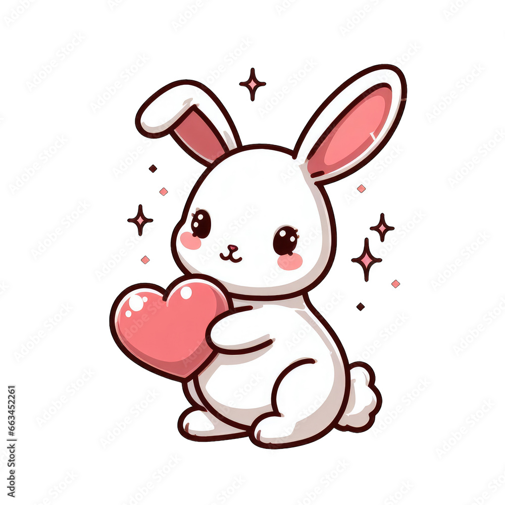 Obraz premium Snuggly Bunny: A Warm Animal Embrace, Generative AI