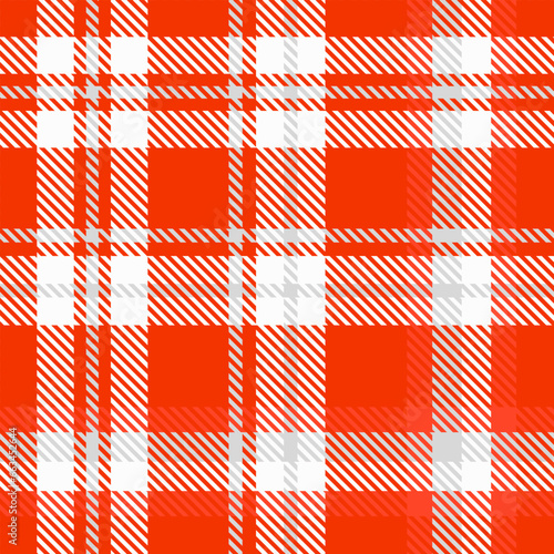 Orange White Plaid Seamless Pattern Checked Tartan 