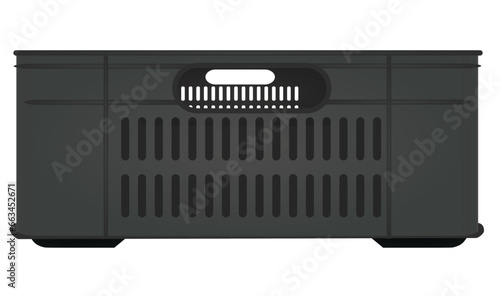 Empty plastic crate. vector illustration