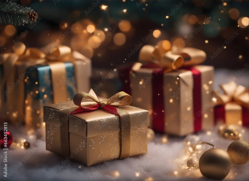 beautiful gift box and various elements related to the Christmas festival. ai generative beautiful gift box and various elements related to the Christmas festival. ai generative