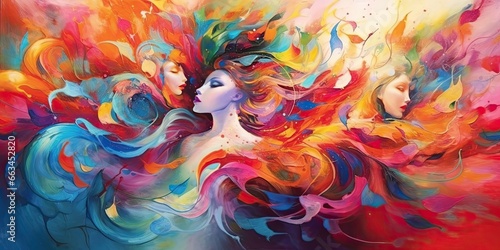 Vibrant painting on canvas