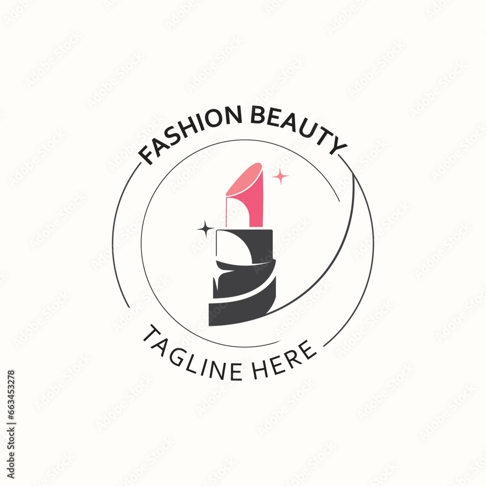Lipstick logo design for makeup fashion shop and beauty vector cosmetic design template Lipstick logo design for makeup fashion shop and beauty vector cosmetic design template