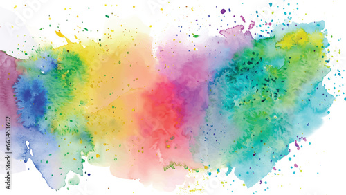 Fototapeta Naklejka Na Ścianę i Meble -  Isolated watercolor splatter stain colorful