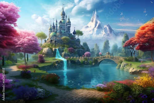 Visual Novel Background : Castle in a Majestic Fantasy Realm