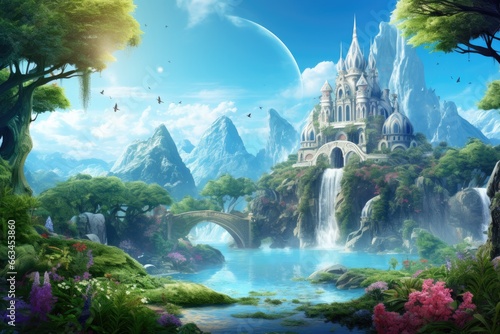 Visual Novel Background : Castle in a Majestic Fantasy Realm