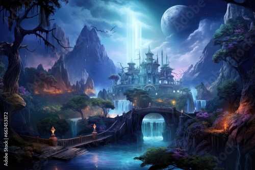 Visual Novel Background : Castle in a Majestic Fantasy Realm © Exotic Escape