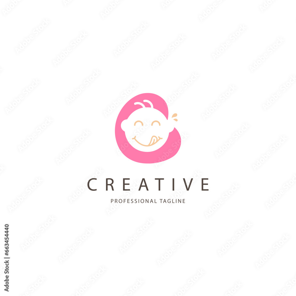 Baby Food Logo for Nutrition or Supplement Concept Baby Food Logo for Nutrition or Supplement Concept