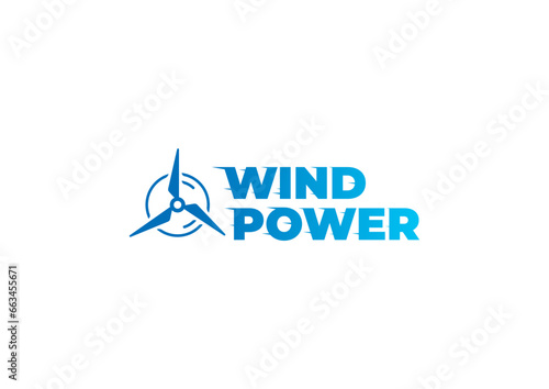 wind power and wind turbine. fast wind power logo