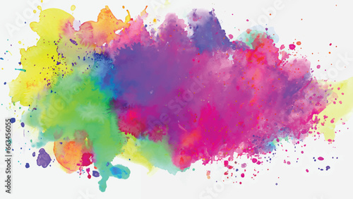 Isolated watercolor splatter stain colorful