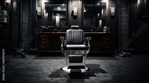 Illustration of a stylish classic vintage barber chair made of leather