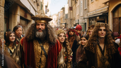 People in the Purim festival of Jew in Israel photo