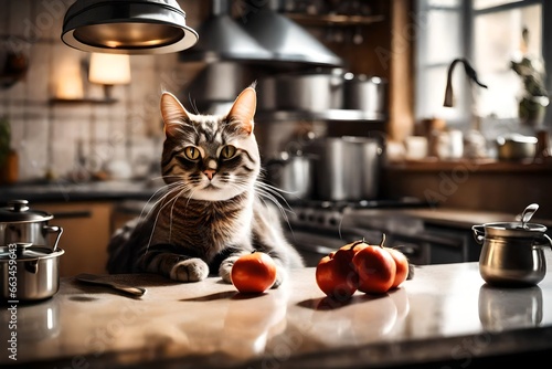 cat in the kitchen