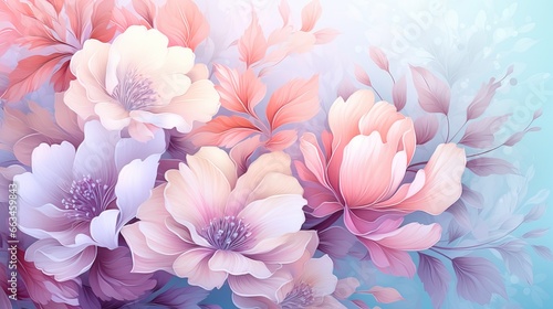 Elegant flower background with soft pink peony theme