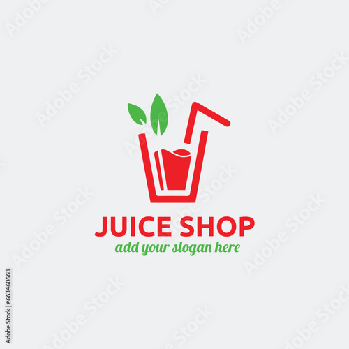 fruits juice dessert shop logo design vector