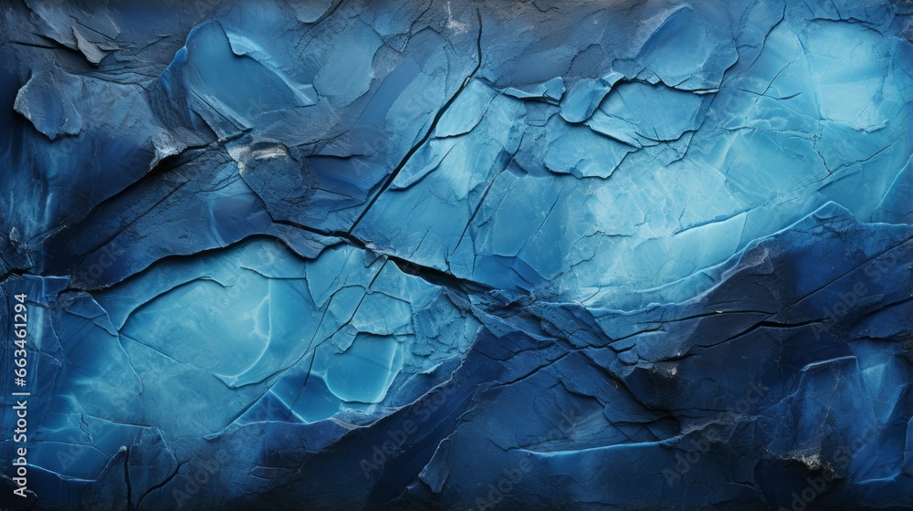 A fluid canvas of abstract blue and white strokes evoking the untamed beauty of nature, capturing the essence of art through the unbridled energy of a painted rock