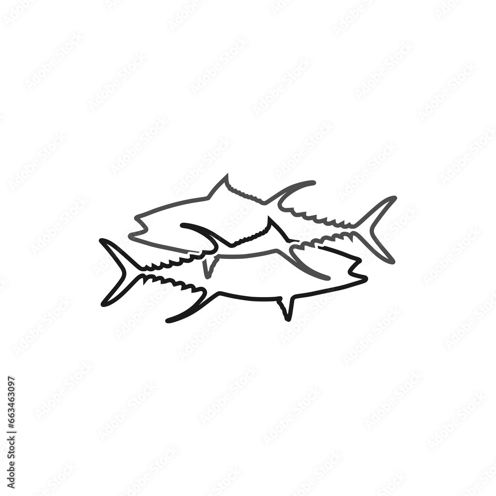 Fototapeta premium Fish line icon isolated on transparent background