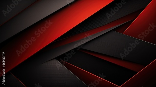 Modern Dark carbon fiber with red luminous lines and highlights background.AI generated image photo