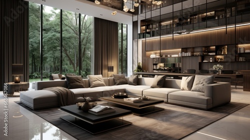 luxury modern living room interior design © yganko