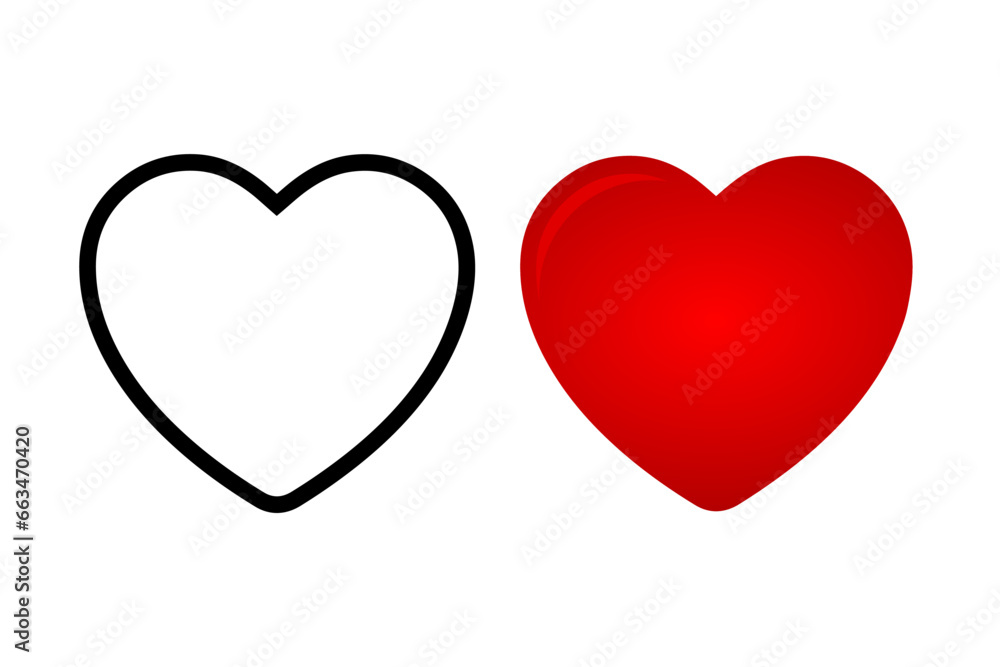 heart shape set. red heart heart shape set. red heart