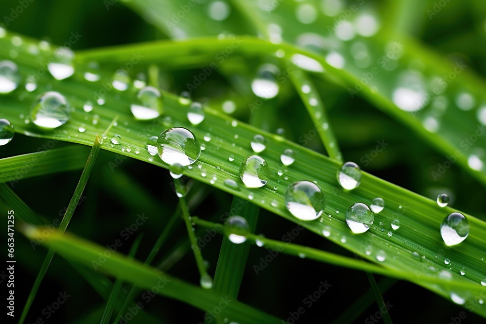 Grass under macro lens revealing texture and droplets of morning dew Grass under macro lens revealing texture and droplets of morning dew