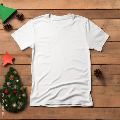 blank t shirt on wooden background