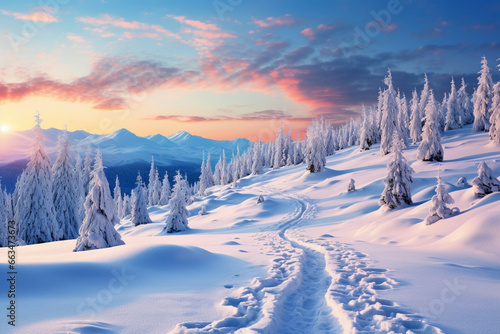 winter landscape in the mountains © Nature creative