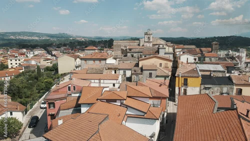Aerial view of Taurasi, small town on the mountains known for the production of red wine, Avellino, Italy Aerial view of Taurasi, small town on the mountains known for the production of red wine, Avellino, Italy