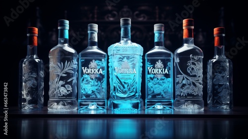 bottles of vodka ai generated