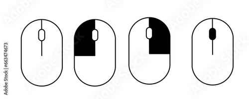 Mouse button click icon set on white background eps 10