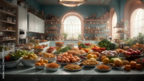  kitchen filled with lots of different types of food