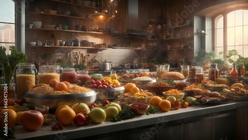  kitchen filled with lots of different types of food © navas60