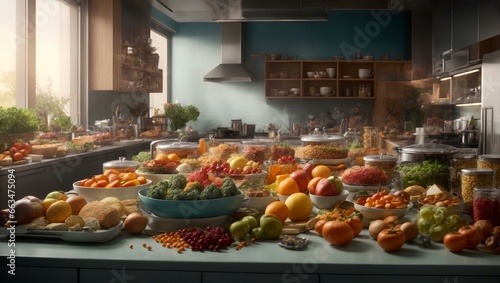  kitchen filled with lots of different types of food