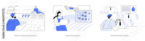Internet Of Things in agriculture abstract concept vector illustrations.