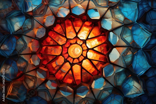 Kaleidoscopic image of a gemstone s facets creating a mesmerizing pattern