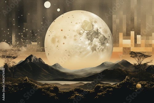 Moon phase collage showcasing new moon to full moon transition photo