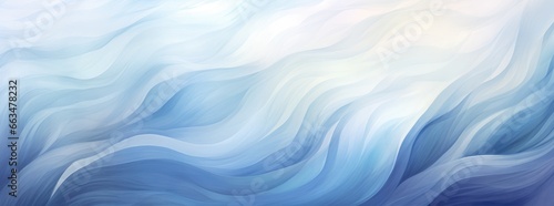 A vibrant and mesmerizing painting of swirling blue and white waves on a pristine white canvas