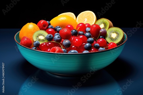 A bowl of genetically modified  vibrant-colored fruits