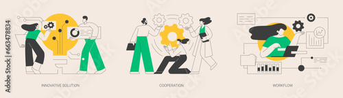 Business efficiency abstract concept vector illustrations.
