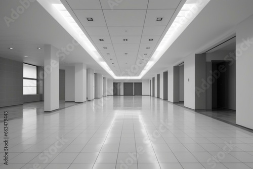 Empty clean hall. Generative AI