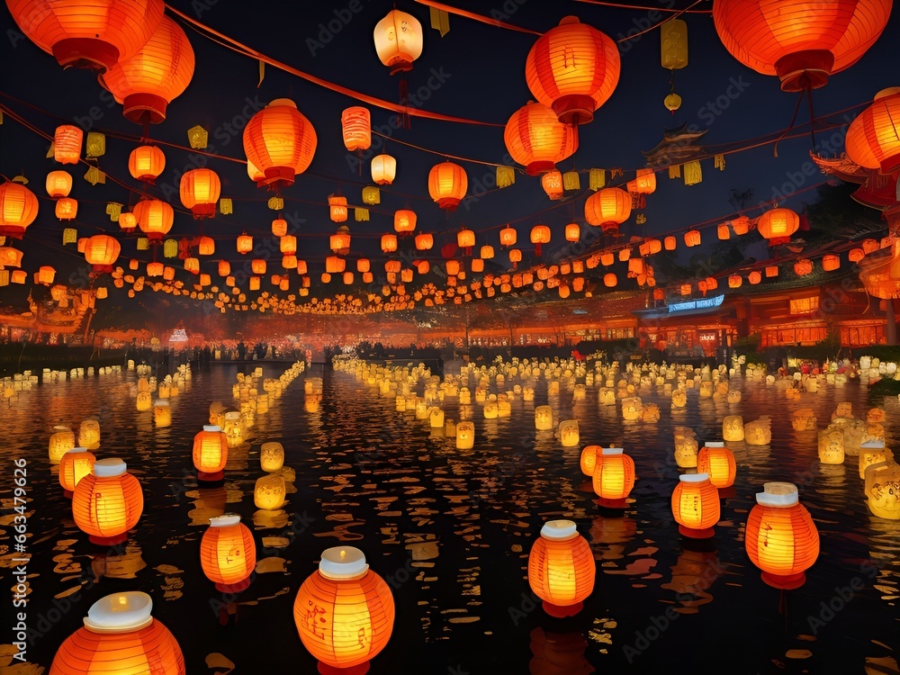chinese lantern in the night chinese lantern in the night