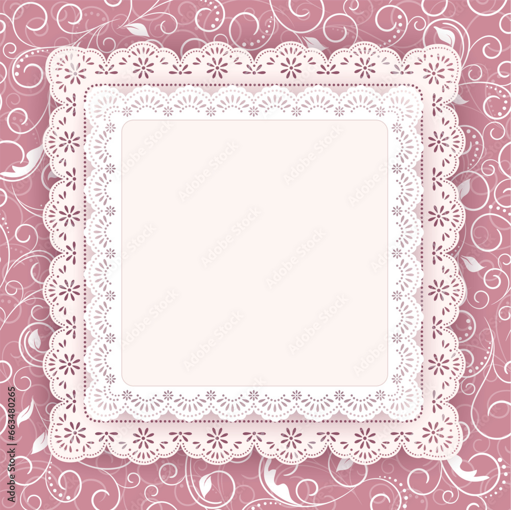 Template frame design for invitation card. Vectorn lace frame. Template frame design for invitation card. Vectorn lace frame.